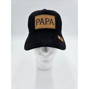 Unbranded PAPA Trucker Hat OSFM Black Faux Suede Mesh Snapback Patch Cap